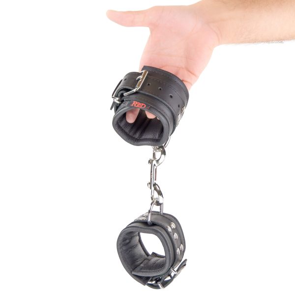 Menottes Rembourrées en cuir pour les poignets Noir – Image 6