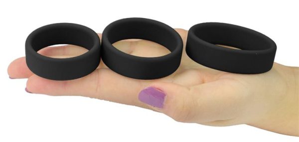 Pack de 3 cockrings silicone SiliRing Noirs – Image 3