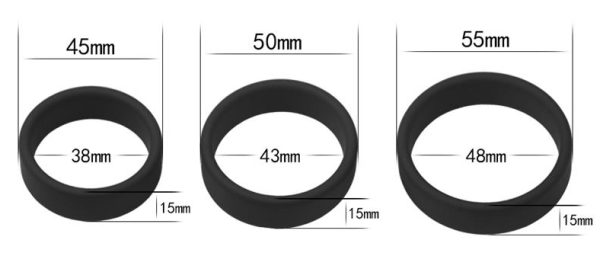 Pack de 3 cockrings silicone SiliRing Noirs – Image 5