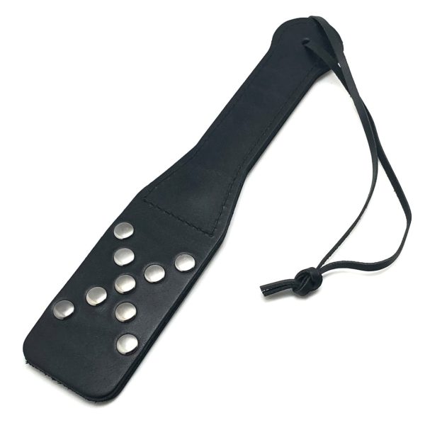 Paddle en cuir avec Rivets métal 25cm – Image 2