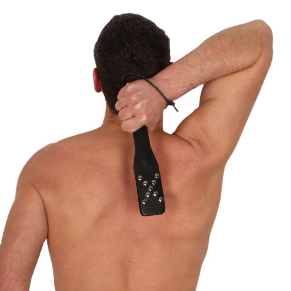 Paddle en cuir avec Rivets métal 25cm – Image 3