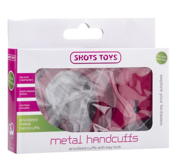 Paire de menottes en métal Cuffs On Rouges – Image 3