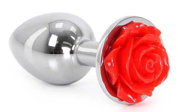 Plug Bijou anal Alu avec Rose 6 x 2.8 cm – Image 3