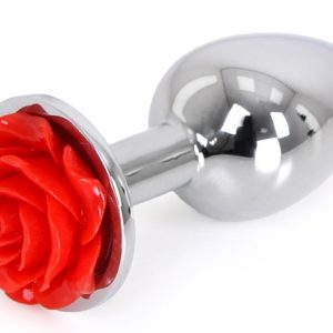 Plug Bijou anal Alu avec Rose 6 x 2.8 cm