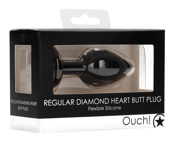 Plug Bijou Anal silicone Heart Noir 6 x 2.8 cm – Image 2