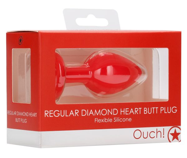 Plug Bijou Anal Silicone Heart Rouge 6 x 2.8 cm – Image 2