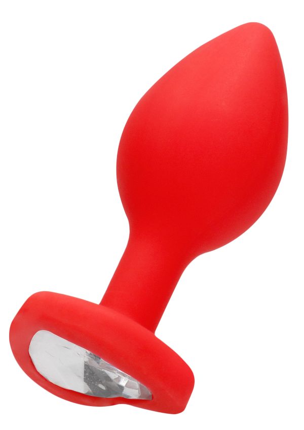 Plug Bijou Anal Silicone Heart Rouge 6 x 2.8 cm – Image 3