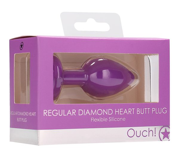 Plug Bijou Anal silicone Heart Violet 6 x 2.8 cm – Image 2