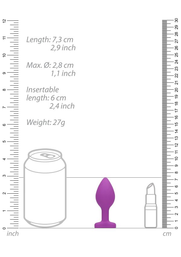 Plug Bijou Anal silicone Heart Violet 6 x 2.8 cm – Image 9