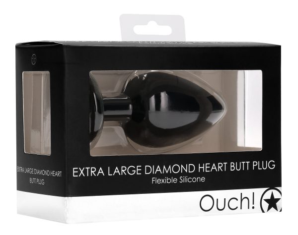 Plug Bijou Anal silicone Heart Noir 8 x 4 cm – Image 2