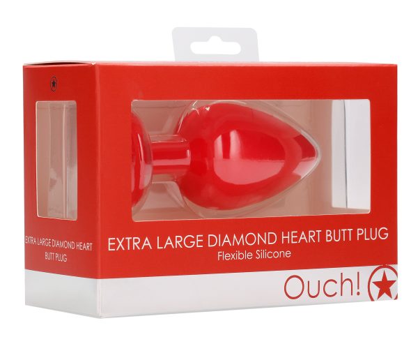 Plug Bijou anal silicone Heart Rouge 8 x 4 cm – Image 2
