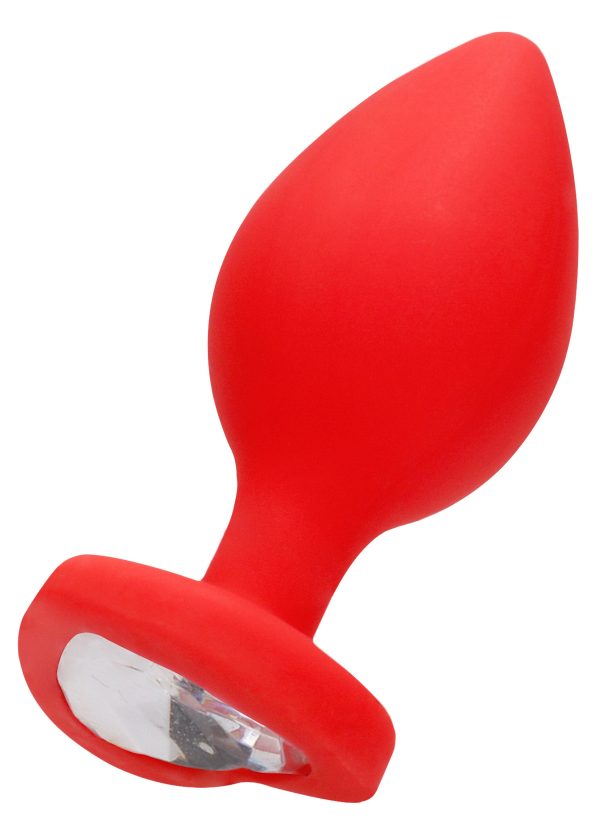 Plug Bijou anal silicone Heart Rouge 8 x 4 cm – Image 3