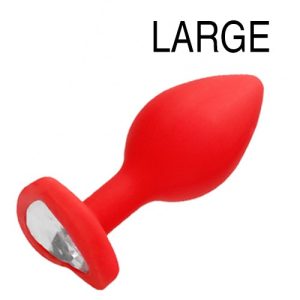 Plug Bijou anal silicone Heart Rouge 8 x 4 cm