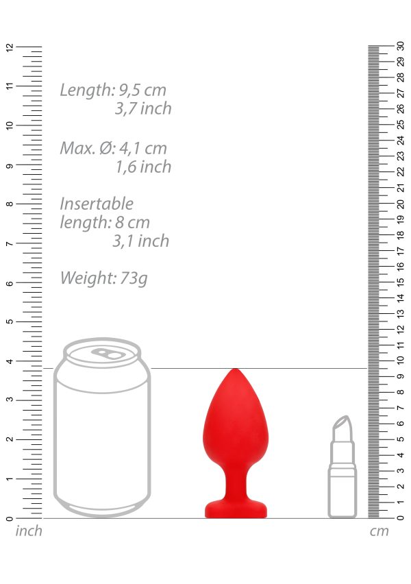Plug Bijou anal silicone Heart Rouge 8 x 4 cm – Image 10