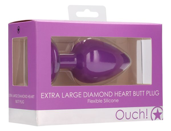 Plug Bijou Anal silicone Heart Violet 8 x 4 cm – Image 2