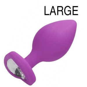 Plug Bijou Anal silicone Heart Violet 8 x 4 cm