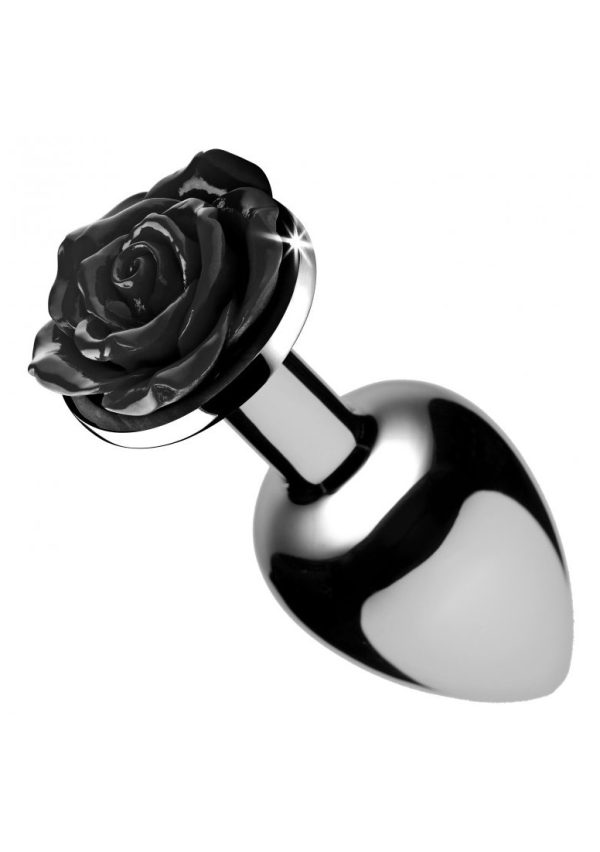 Plug Bijou avec Rose noire - 7.5 x 3.4 cm MEDIUM – Image 3