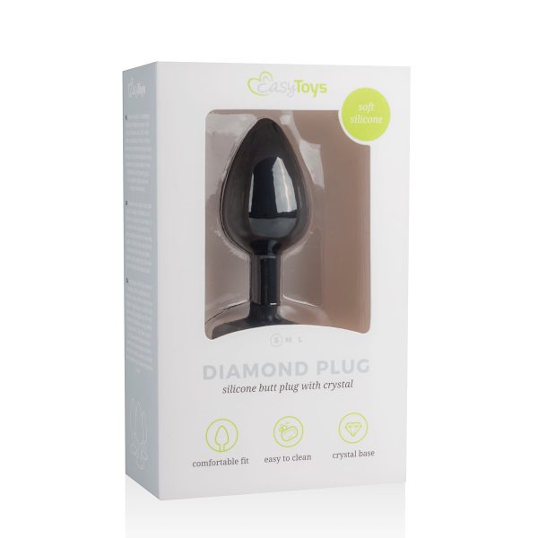Plug Bijou Diamond noir 6 x 2.7cm – Image 2