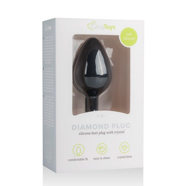Plug bijou Diamond noir 7 x 3.3cm – Image 2