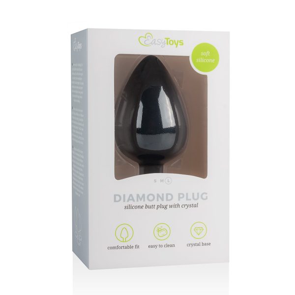 Plug Bijou Diamond Noir 8 x 4cm – Image 2