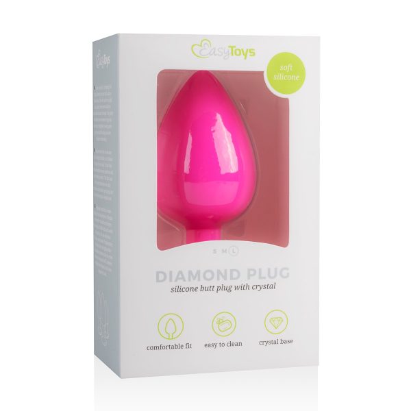 Plug Bijou Diamond Rose 8 x 4cm – Image 2