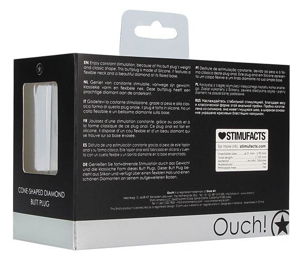 Plug Bijou Silicone Cone Diamond 9 x 3 cm – Image 8