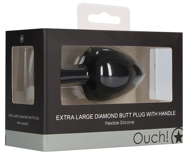 Plug Bijou Silicone Diamond Handle Extra large 8.5 x 4.4 cm – Image 2