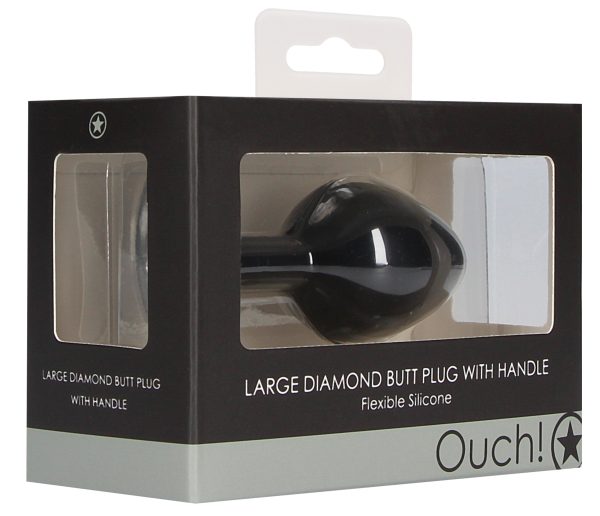 Plug Bijou Silicone Diamond Handle Large 7.5 x 3.5 cm – Image 2
