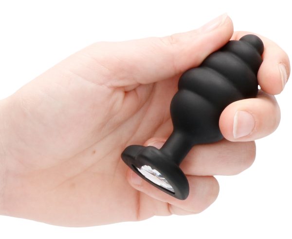 Plug Bijou Silicone Ribbed Heart L Noir - 7 x 3.5 cm – Image 6