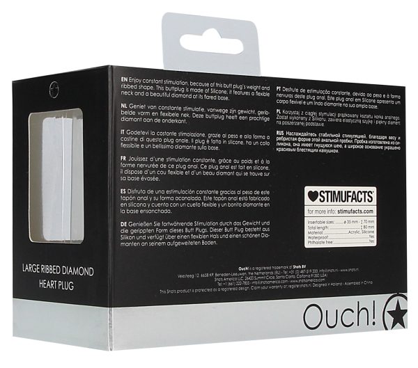 Plug Bijou Silicone Ribbed Heart L Noir - 7 x 3.5 cm – Image 9