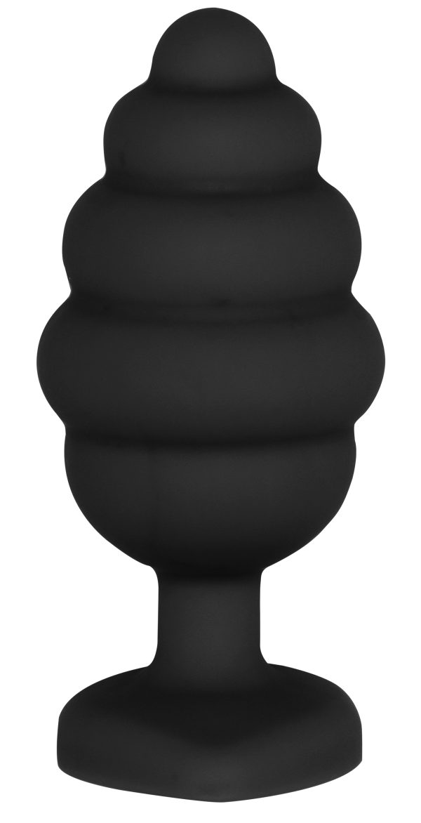 Plug bijou silicone Ribbed Heart Noir S - 6 x 2.7 cm – Image 7