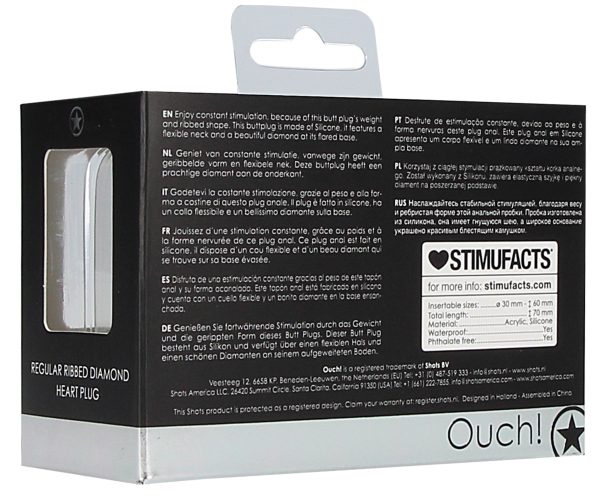 Plug bijou silicone Ribbed Heart Noir S - 6 x 2.7 cm – Image 8