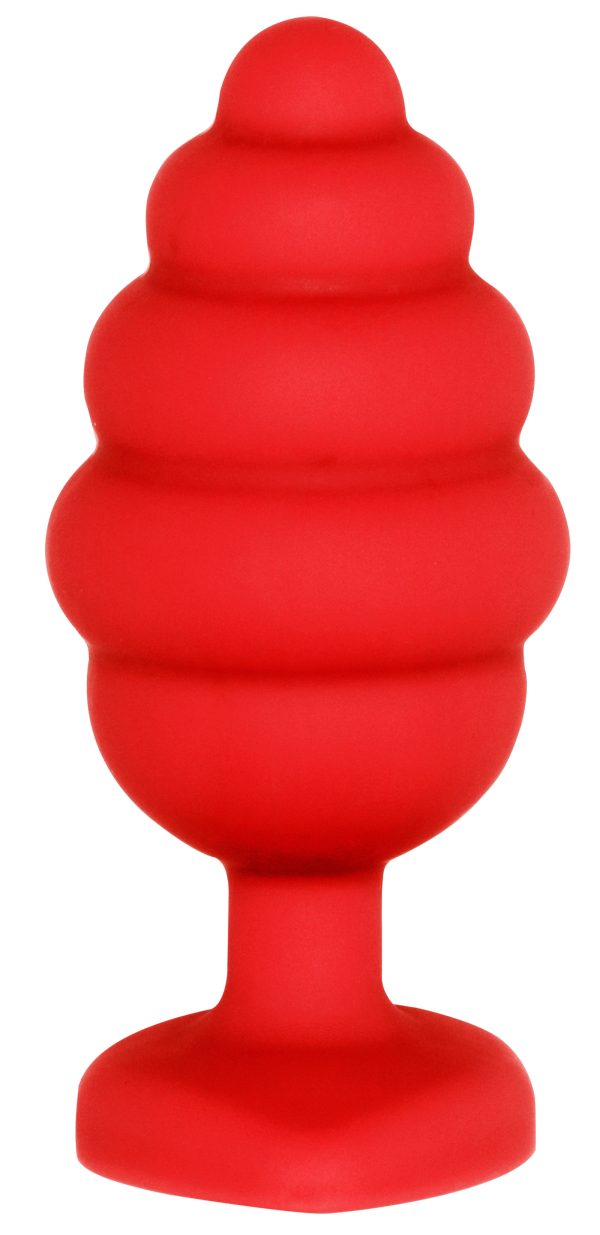 Plug Bijou Silicone Ribbed Heart S Rouge - 6 x 2.7 cm – Image 7