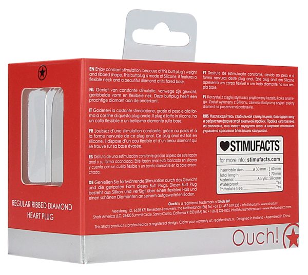 Plug Bijou Silicone Ribbed Heart S Rouge - 6 x 2.7 cm – Image 9