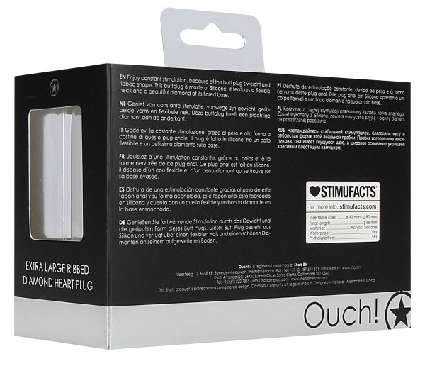 Plug Bijou Silicone Ribbed Heart XL Noir - 8 x 4.3 cm – Image 9