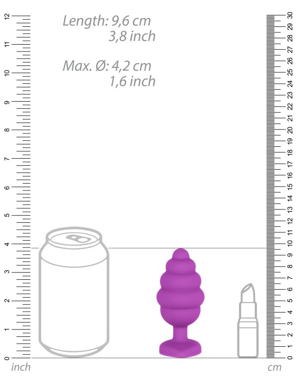 Plug Bijou Silicone Ribbed Heart XL Violet - 8 x 4.3 cm – Image 4