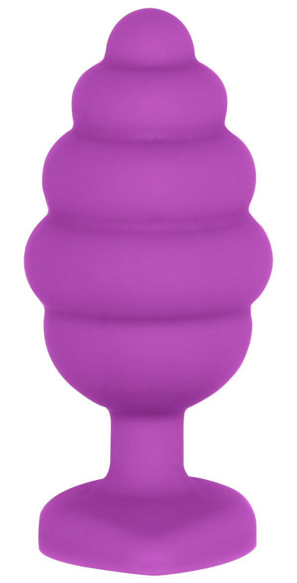 Plug Bijou Silicone Ribbed Heart XL Violet - 8 x 4.3 cm – Image 6