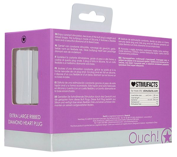 Plug Bijou Silicone Ribbed Heart XL Violet - 8 x 4.3 cm – Image 9