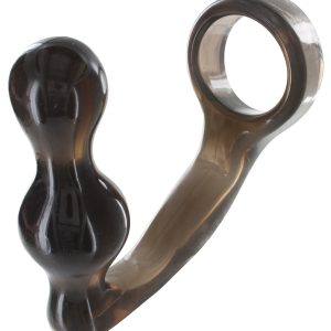Plug + Cockring Power Duo 9 x 4 cm - Anneau 40mm Gris