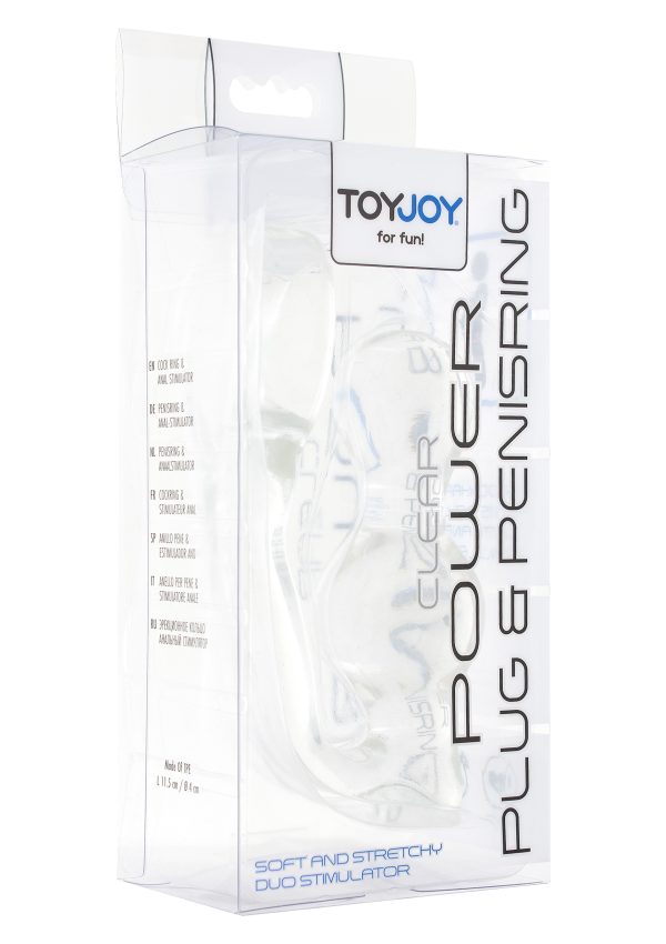 Plug + Cockring Power Duo 9 x 4cm - Anneau 40mm Transparent – Image 2