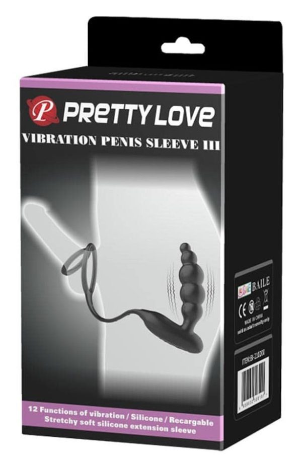 Plug vibrant avec Anneaux VIBRA PENIS 8 x 2.4 cm – Image 2