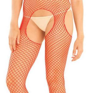 Combinaison Rouge larges mailles - Ouverte