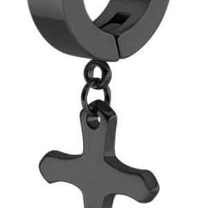 Boucle d'oreille CROSS Noire
