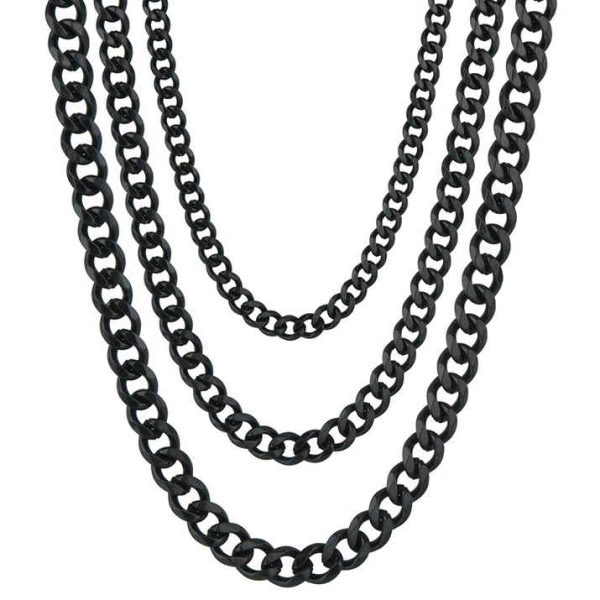 Chaîne fine CUBAN 3mm Noire