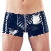 Boxer BIKER Effet Vinyle Noir