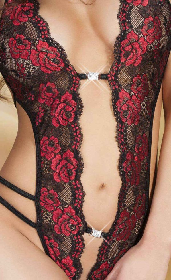 Body dentelle - Roses rouges – Image 3