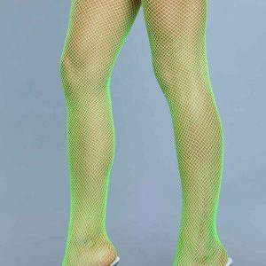 Bas résille Amina - Vert fluo