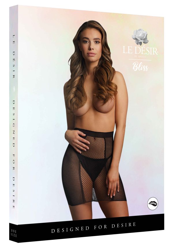 Jupe taille haute résille Thetys - Noir – Image 3
