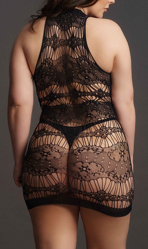 Robe sexy Grande Taille CRISS CROSS NECK - Noir – Image 2