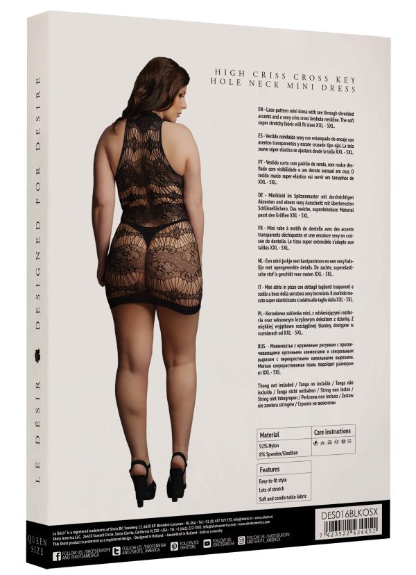 Robe sexy Grande Taille CRISS CROSS NECK - Noir – Image 4